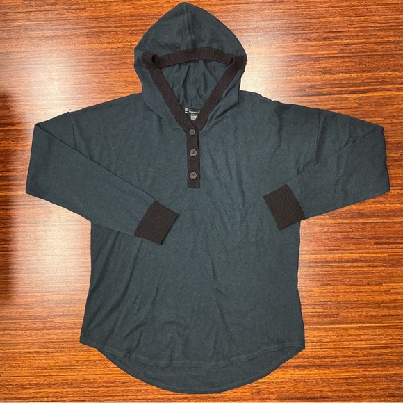 Smartwool Women's Shadow Pine Hoodie Sweater Size
XL Henley Blue Green Teal EUC - Picture 1 of 8